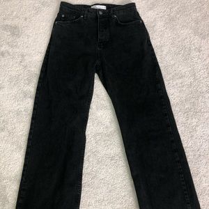 ZARA Z1975 Black Hi Rise Straight Leg Jeans